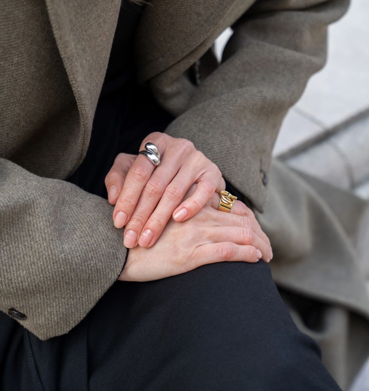 Bague Goutte d'eau Ouvert
