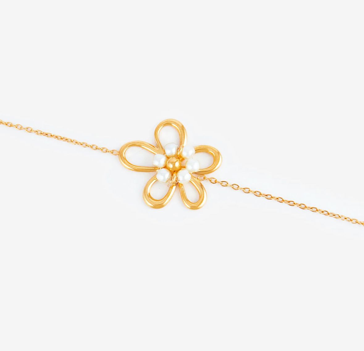 Bracelet avec fleur et perle