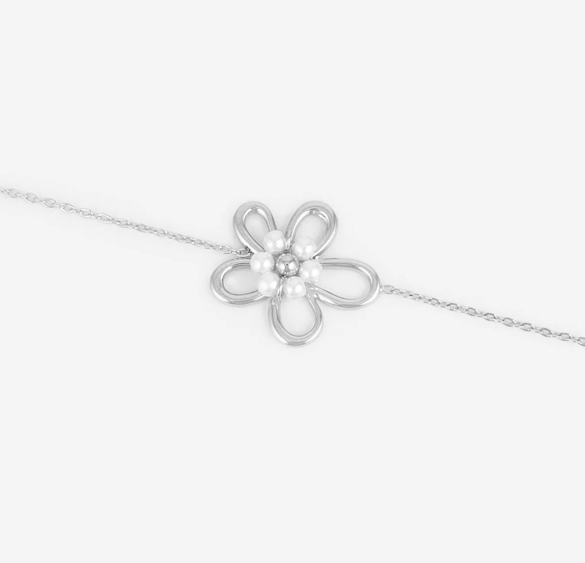 Bracelet avec fleur et perle